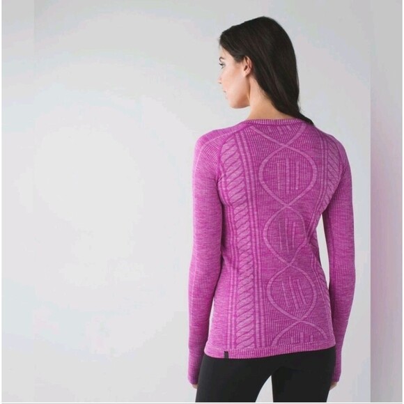 Lululemon Rest Less Long Sleeve Pullover Heathered Ultra Violet Shirt Size Med - Picture 3 of 6